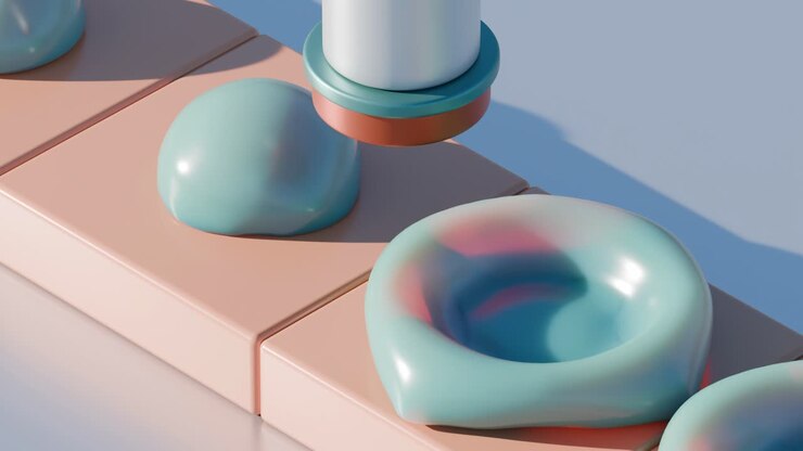 Abstract 3D Composition of Geometric Shapes in Pastel Colors