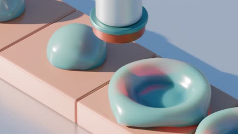 abstract 3d composition of geometric shapes in pastel colors