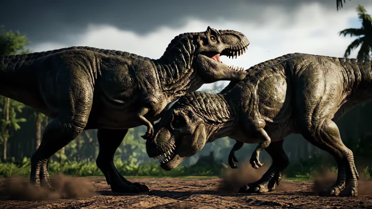 Two T-Rex Facing Each Other