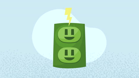 eco friendly electric sock green animation