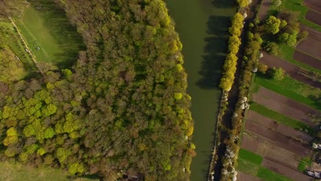 beautiful aerial view of island and bridge