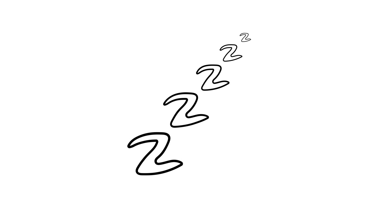 Simbolo Zzz animato del sonno su sfondo bianco