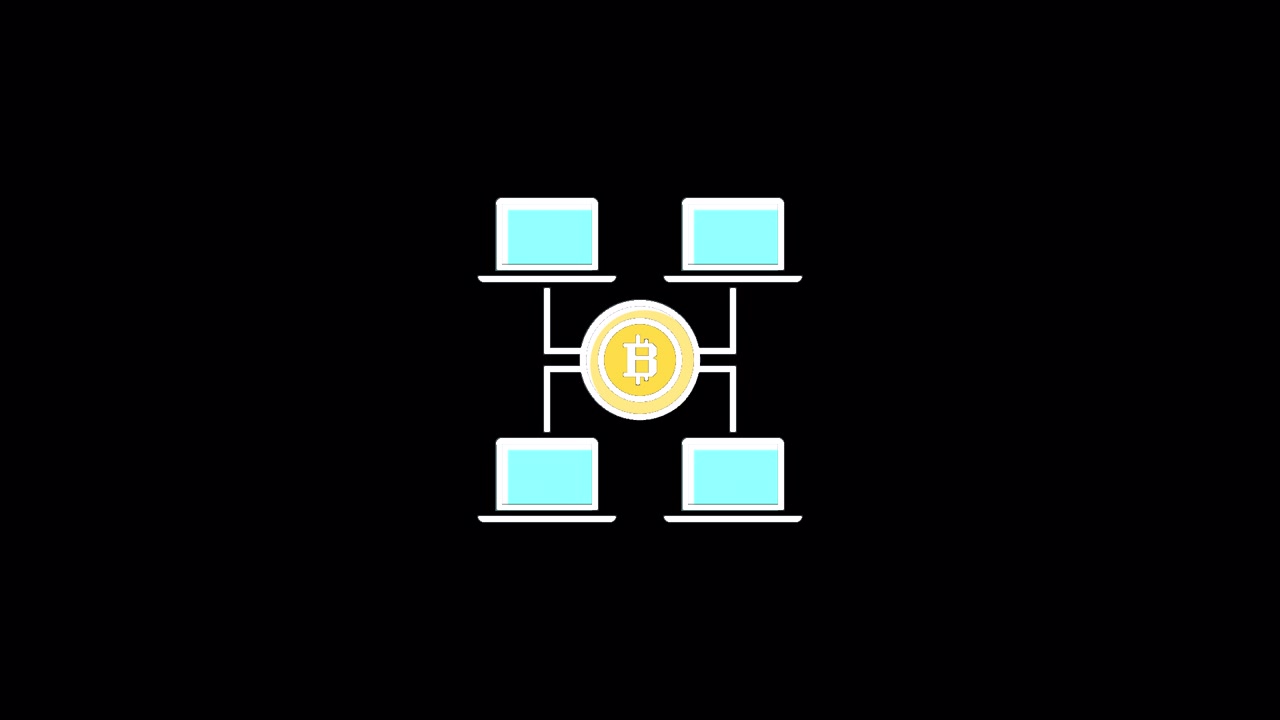 Bitcoin Cryptocurrency Network Connection Concept Animation
