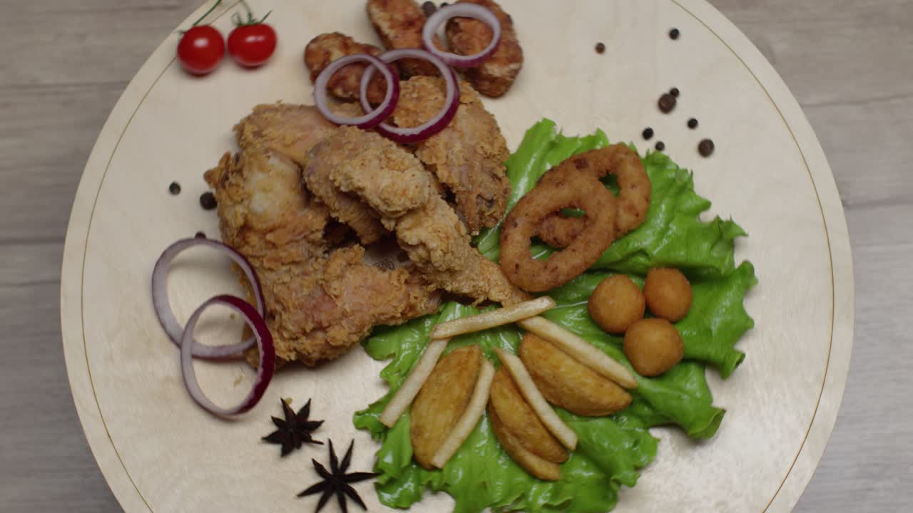 Succulent fried chicken, golden brown and crispy on the outside, juicy on the inside.