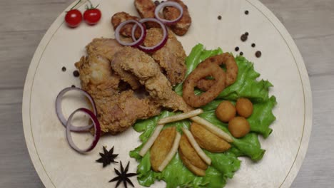 succulent fried chicken, golden brown and crispy on the outside, juicy on the inside.