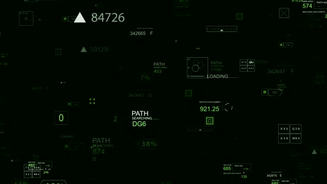looping hud elements digital zoom in animation tunnel.flying in sci fi digital cyberspace.