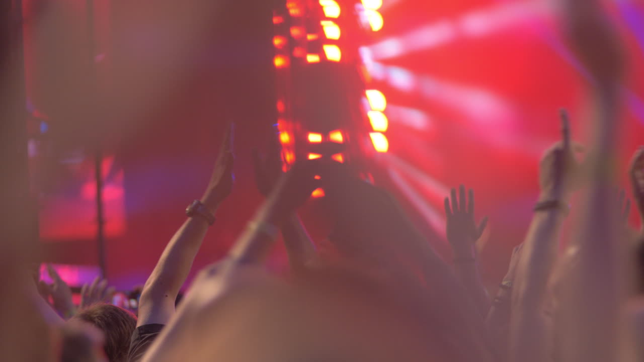 Persone che applaudono il cantante durante un festival musicale