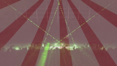 animación de un concierto con una multitud bailando en neón verde