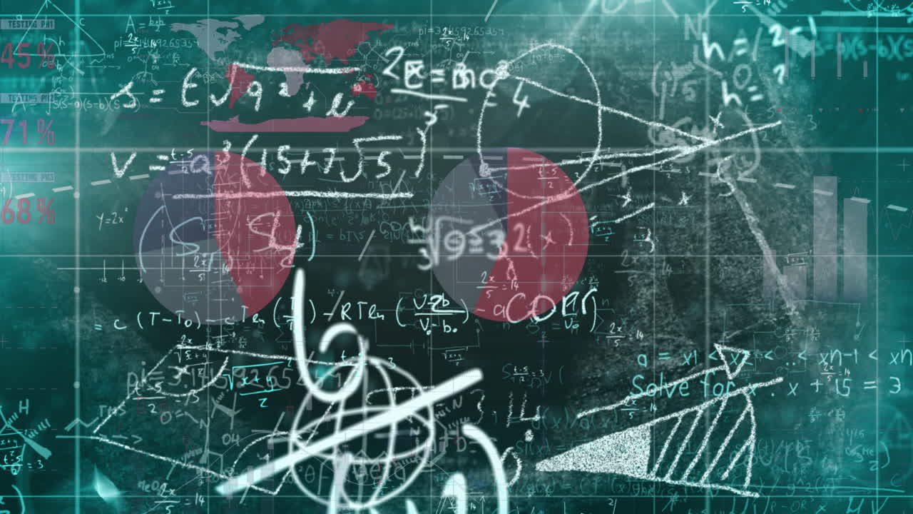 검은색 배경 위의 데이터 처리 애니메이션