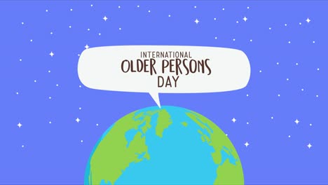international old persons day celebration with earth planet