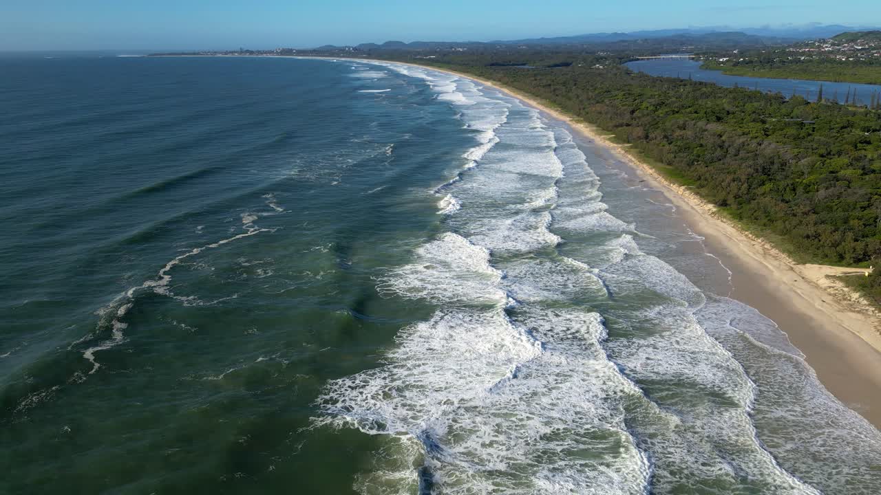 Aerial View of a Beautiful Beach and Ocean Coastline