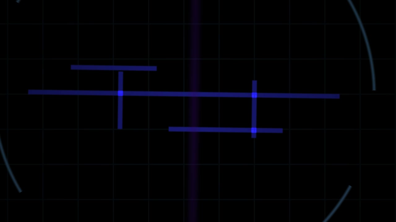 Animated Abstract Grid with Blue Lines and Moving Purple Light