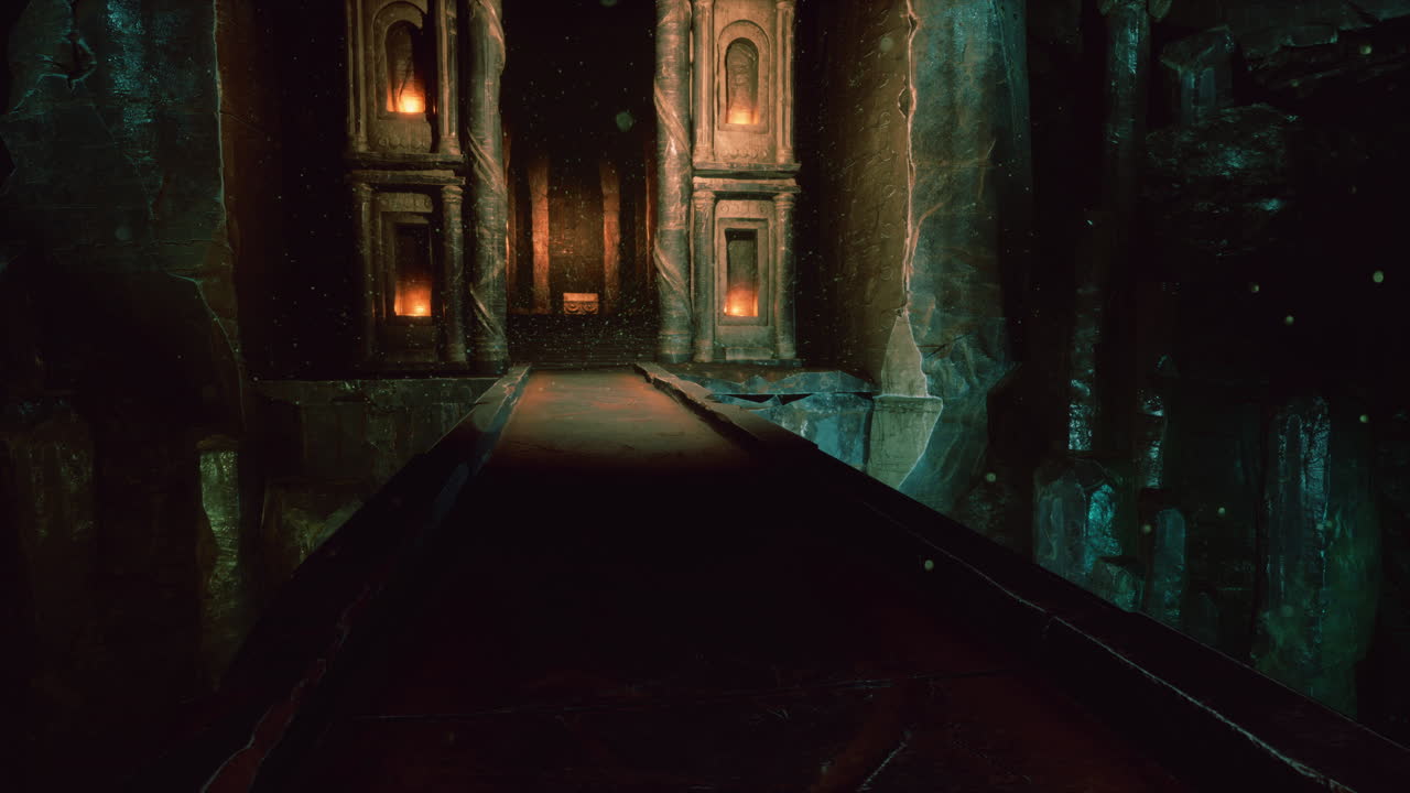 viejo puente de piedra dentro de una cueva grande