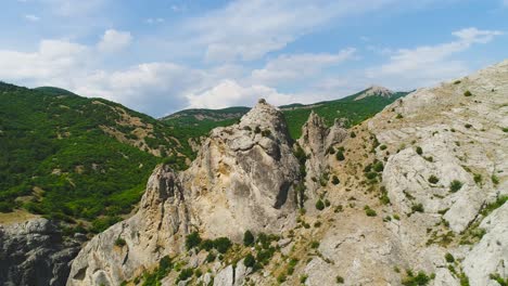 mountainous landscape with rock formations