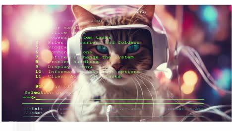 ai cats wearing headphones and sunglasses and vr headsets