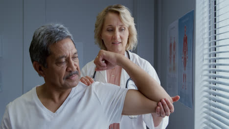 physiotherapist at work in a hospital