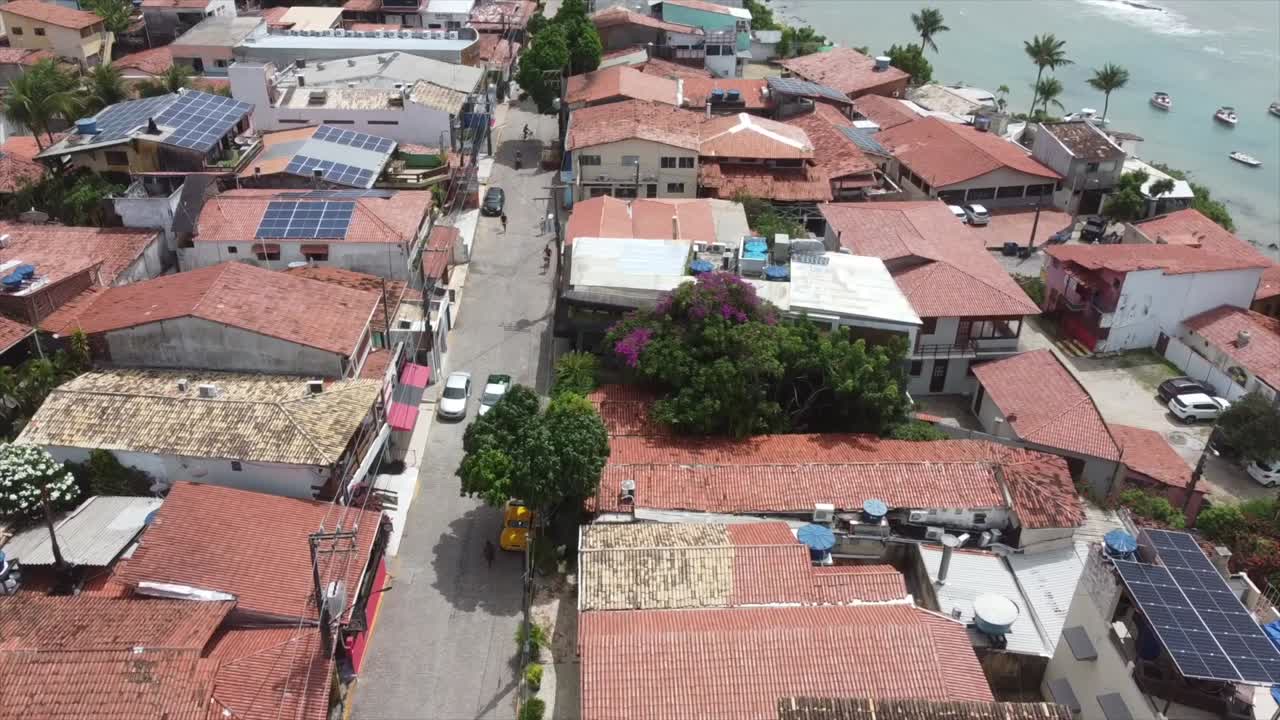 브라질 비파 해변의 공중 드론 샷