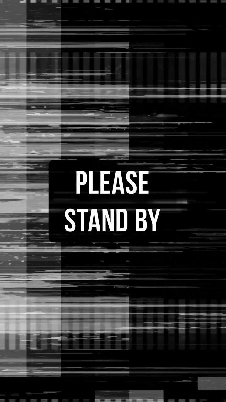 Please Stand By Text With Digital Glitch Effect