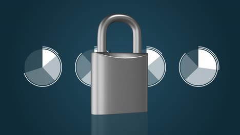 protección de datos, seguridad digital, animación con diagramas gráficos.
