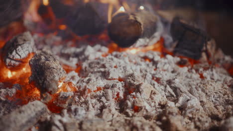 Brennendes-Feuer,-Flammen,-Kamin