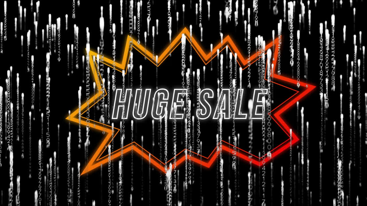 검은 바탕에 빛이 떨어지는 거대한 판매의 애니메이션