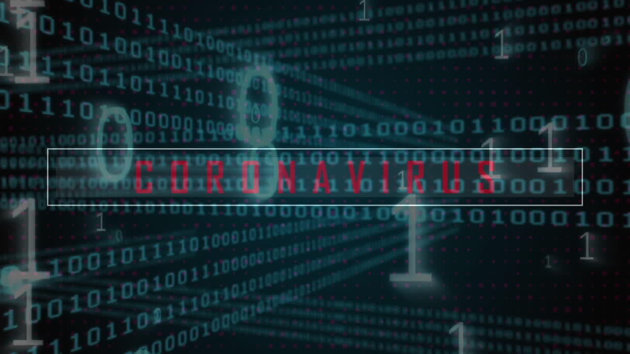 animación de codificación binaria y procesamiento de datos a través de la nube de tecnología negra