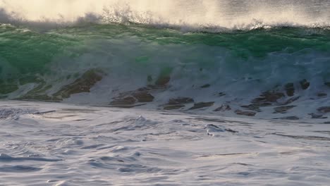 Beautiful-Slow-Motion-Slo-Mo-Ocean-Waves-Crashing-And-Breaking-Off-The-Sea-Shore-In-Hawaii