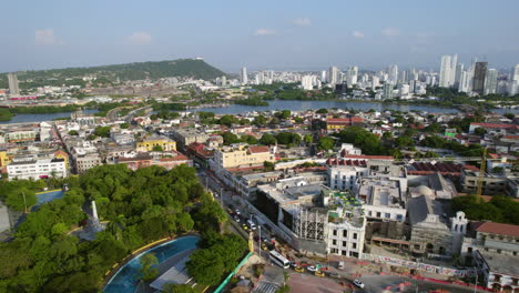 Vista-Aerea-De-Cartagena,-Colombia