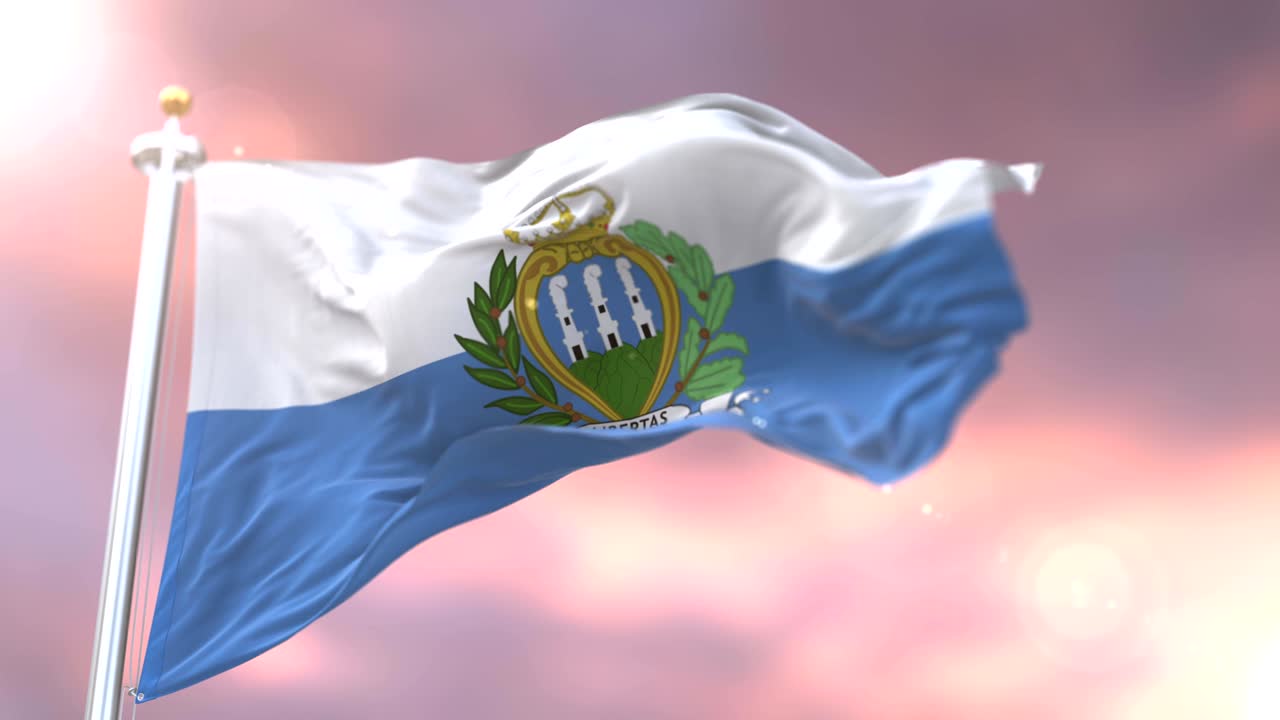 산마리노의 발이 바람에 흔들리고 서서히 해가 지면, 루프