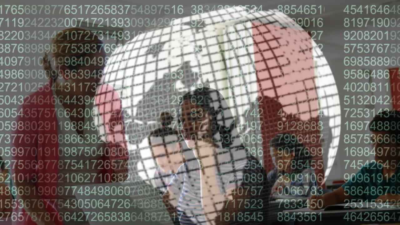 데이터 처리 및 세계를 다양한 학생 그룹에 대한 애니메이션