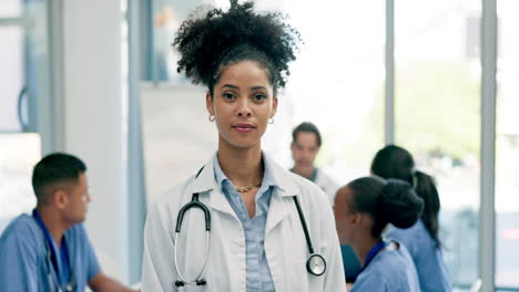 happy woman, doctor and healthcare leadership