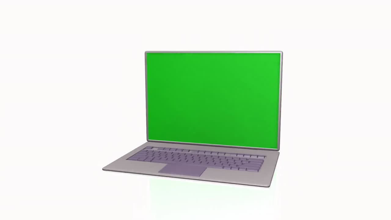 3D laptop with green screen