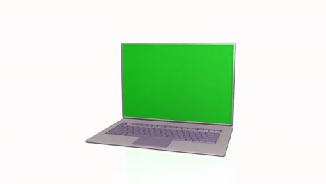 laptop 3d con pantalla verde