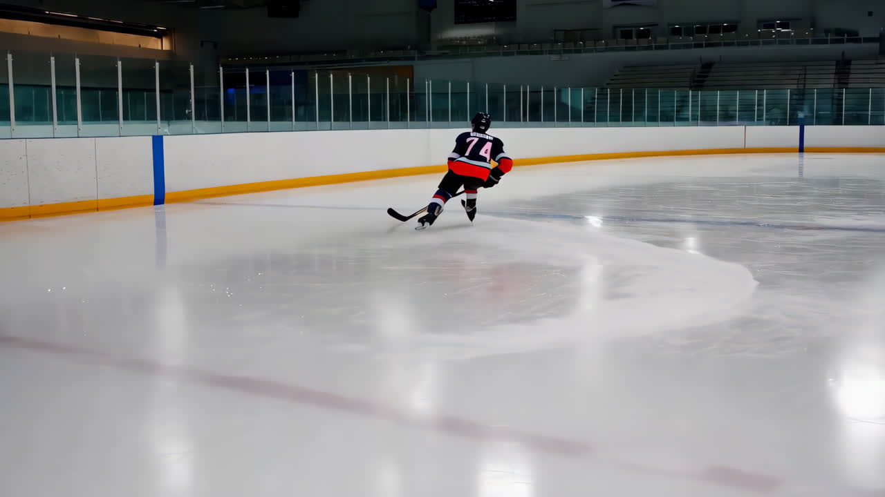 Hockey Player in Action on Ice