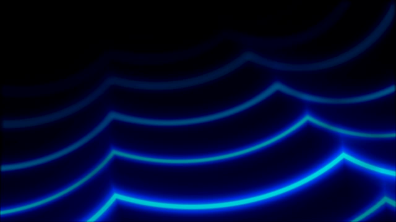 네온 파란색 파동선 추상적인 패턴 비디오 애니메이션