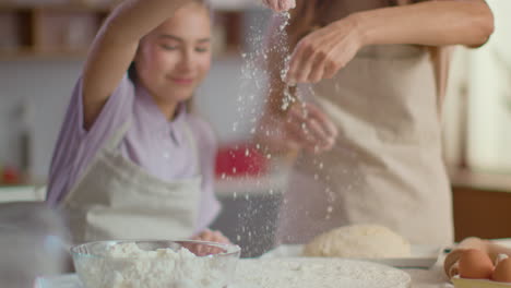 mother and daughter baking