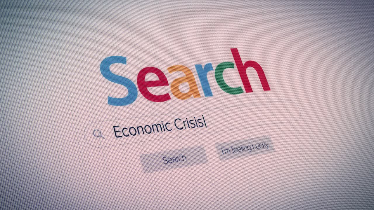 Typing economic crisis in browser clicking search