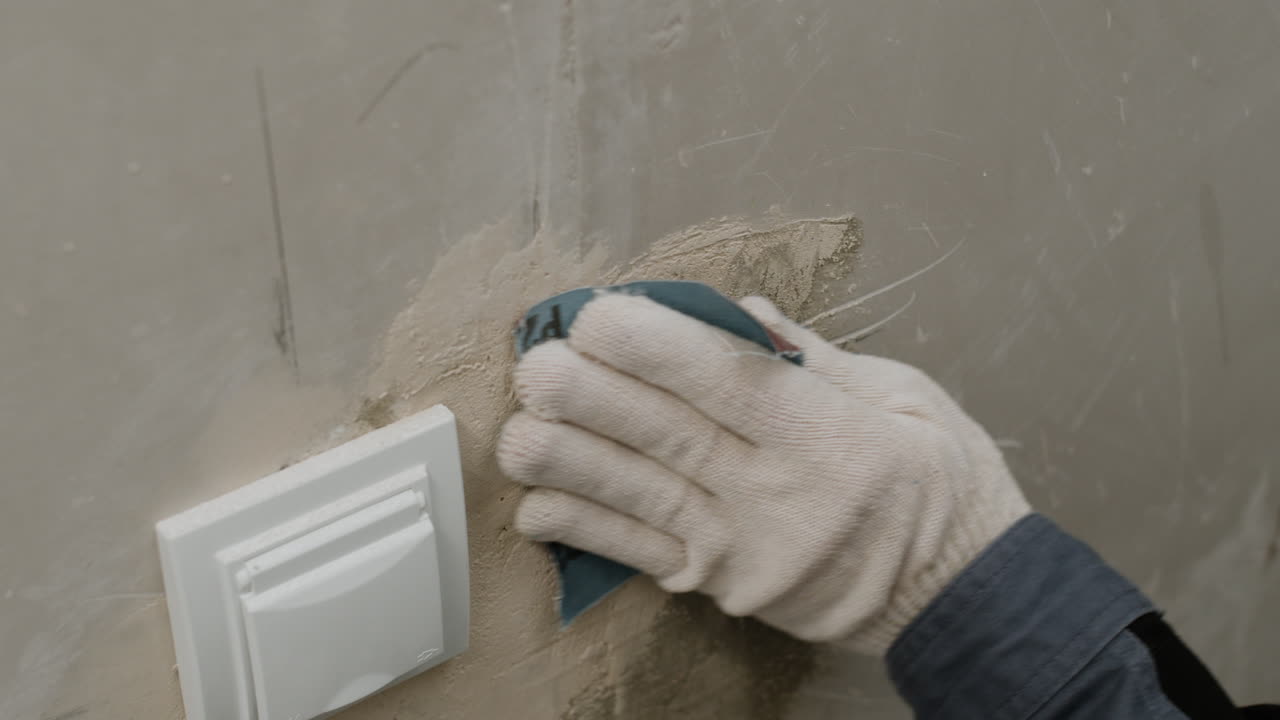 Sanding a patched wall