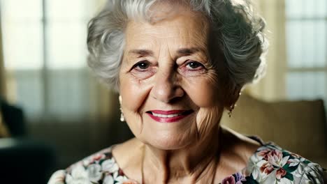 a portrait of a smiling elderly woman