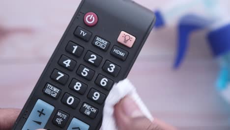 cleaning a tv remote control