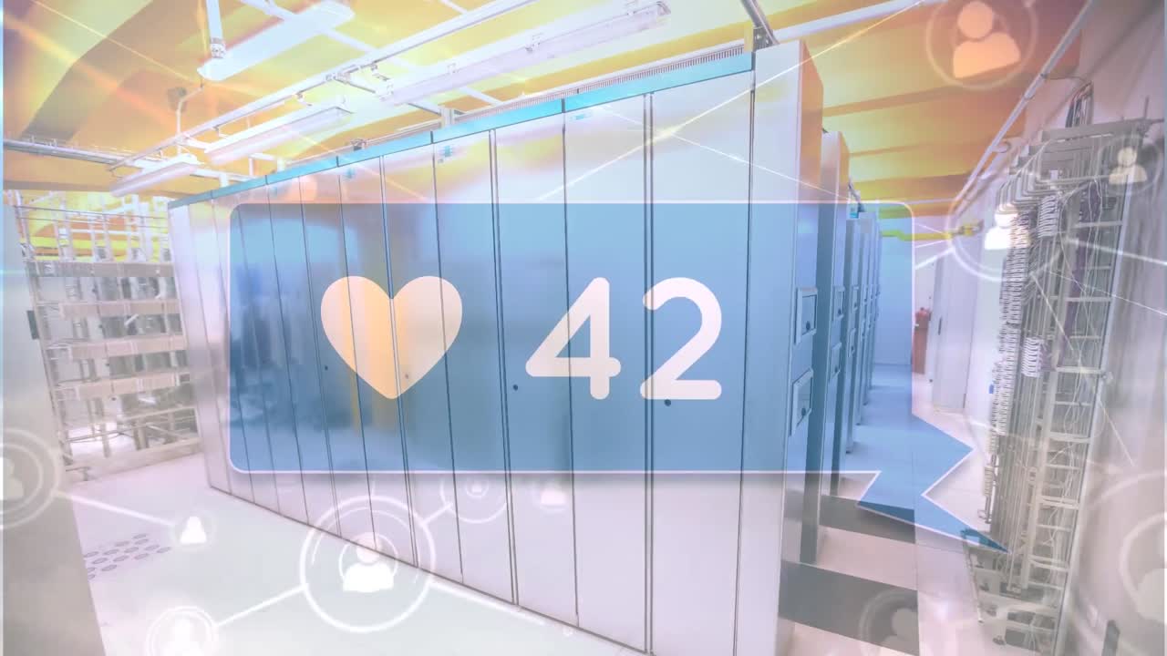 아이콘과 서버와의 연결을 통해 점점 더 많은 좋아함의 애니메이션