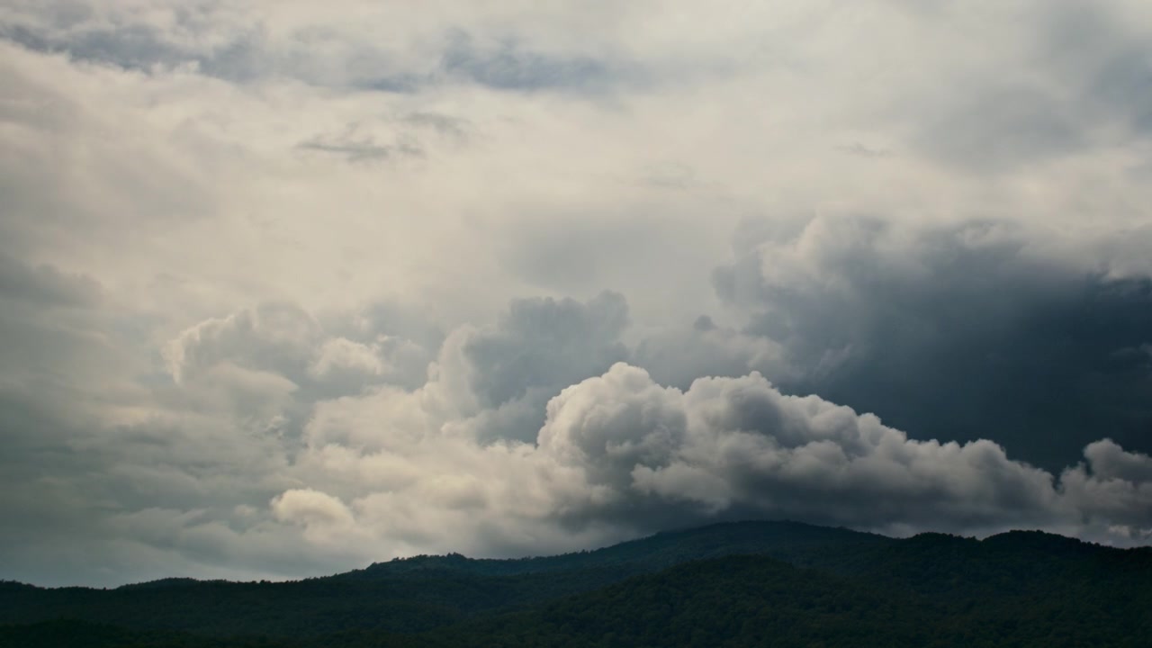 Time Lapse of Storm Clouds Moving Over Mountain Range