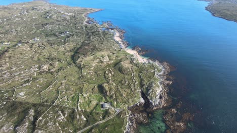 scenic view of the coral strand beach in connemara, ireland - aerial