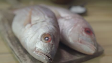 Tracking-shot-of-raw-fish