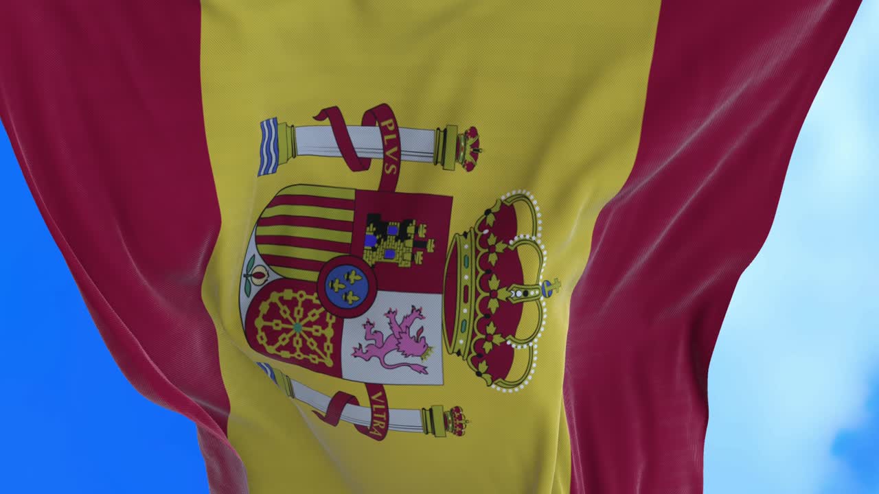 un bucle sin costuras de la bandera de españa.