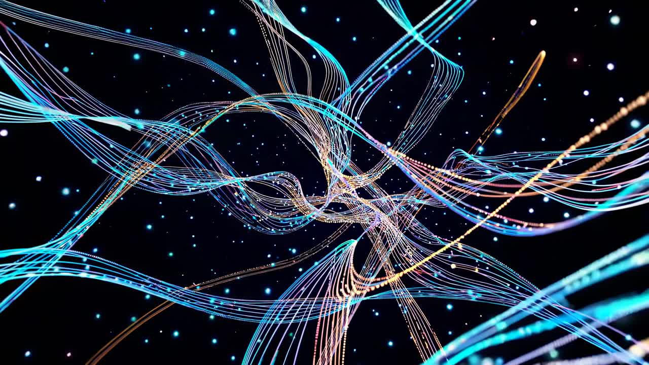 Abstract Glowing Lines and Data Visualization