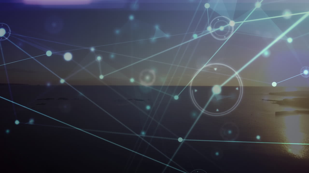 Animation of network of connections over landscape