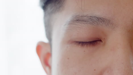 아시아 남자의 얼굴을 가까이