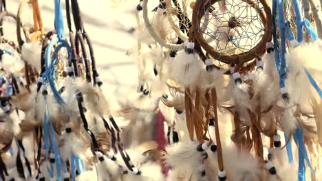 dream catchers sprinkled swinging in wind