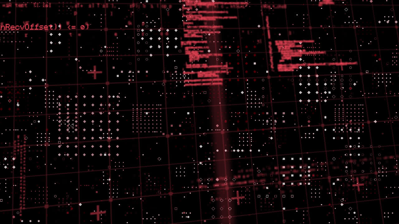 Dots forming square and data processing against black background